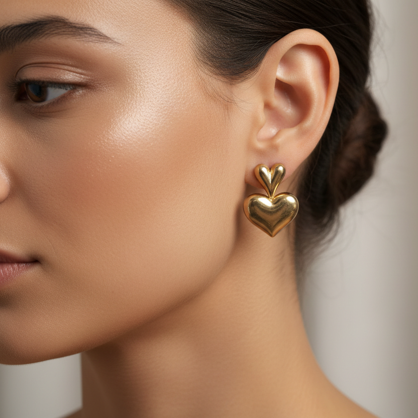 Sable hearts earrings