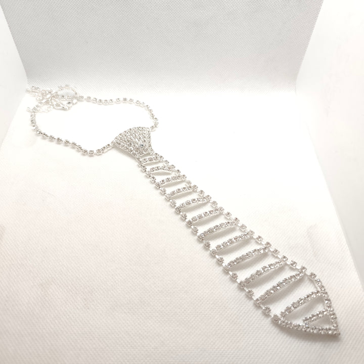 Rhinestone Tie Necklace