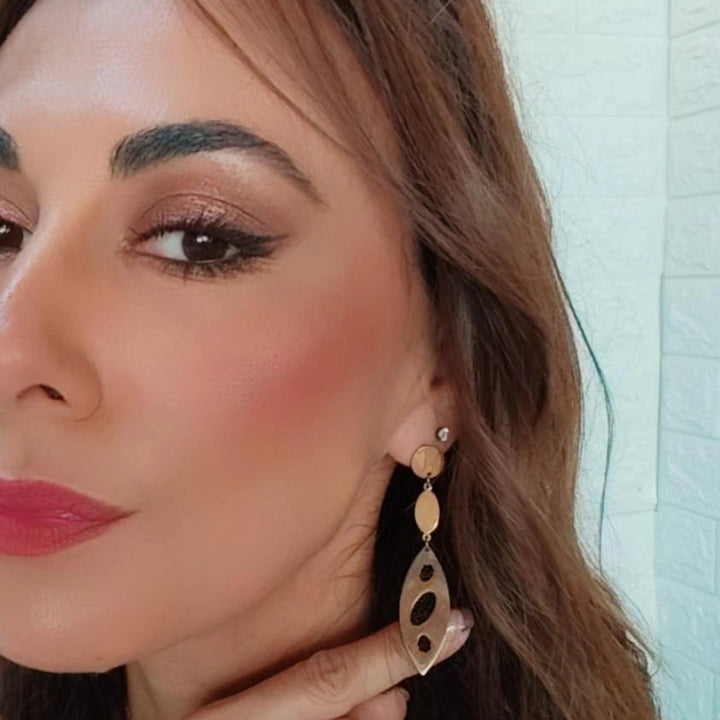 Black Lotus Dangle Earrings