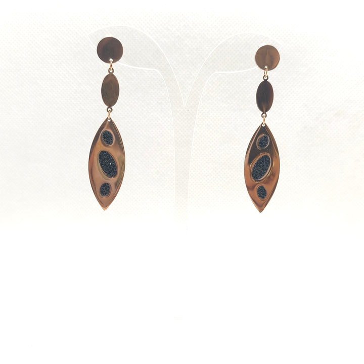 Black Lotus Dangle Earrings