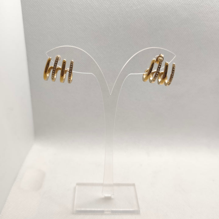 4 Hoops Gold Earrings