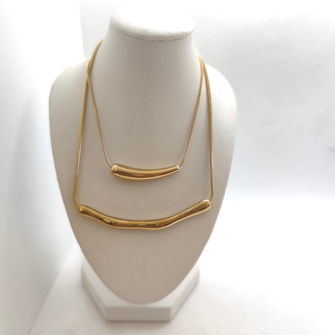 Visetti Modern Curve Gold Necklace