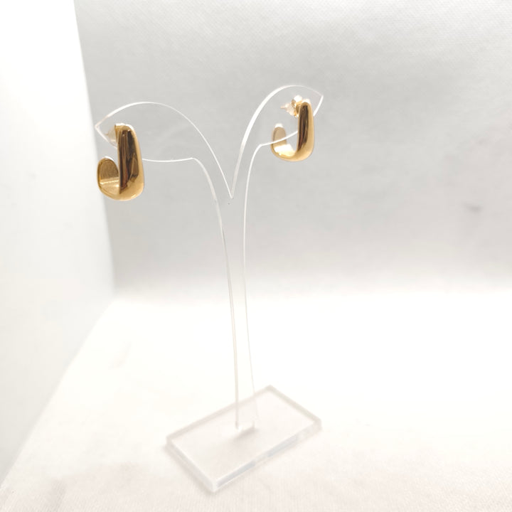 Golden Crescent Hoop Earrings