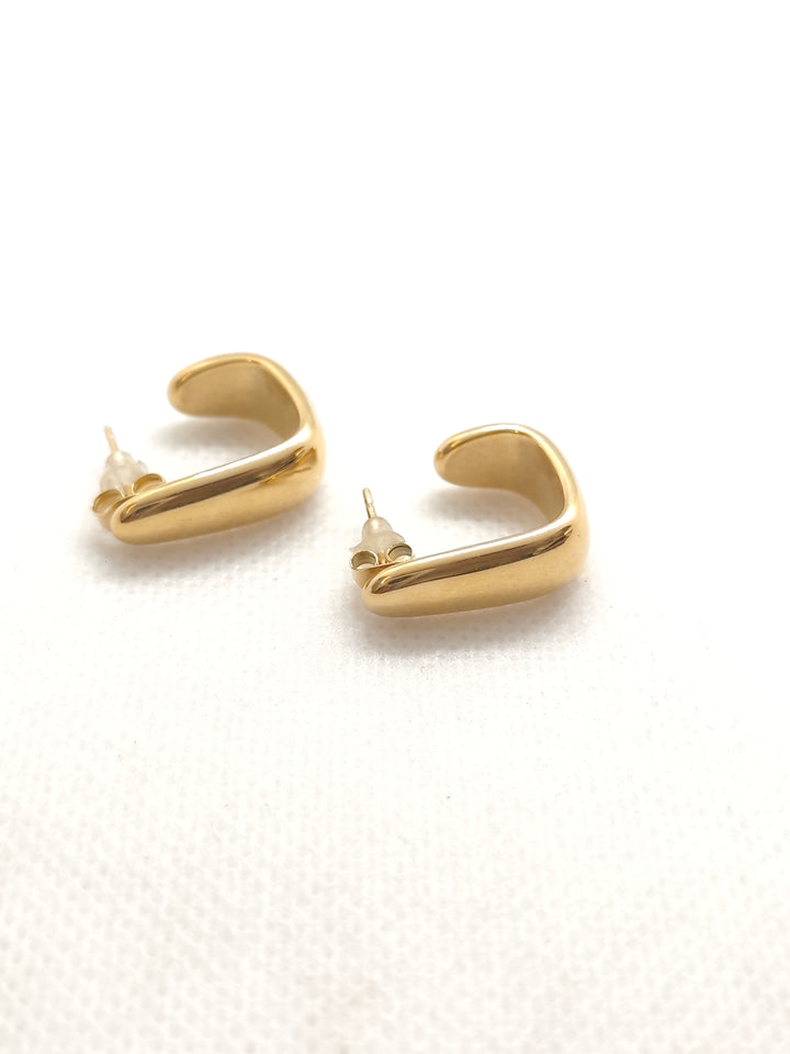 Golden Crescent Hoop Earrings