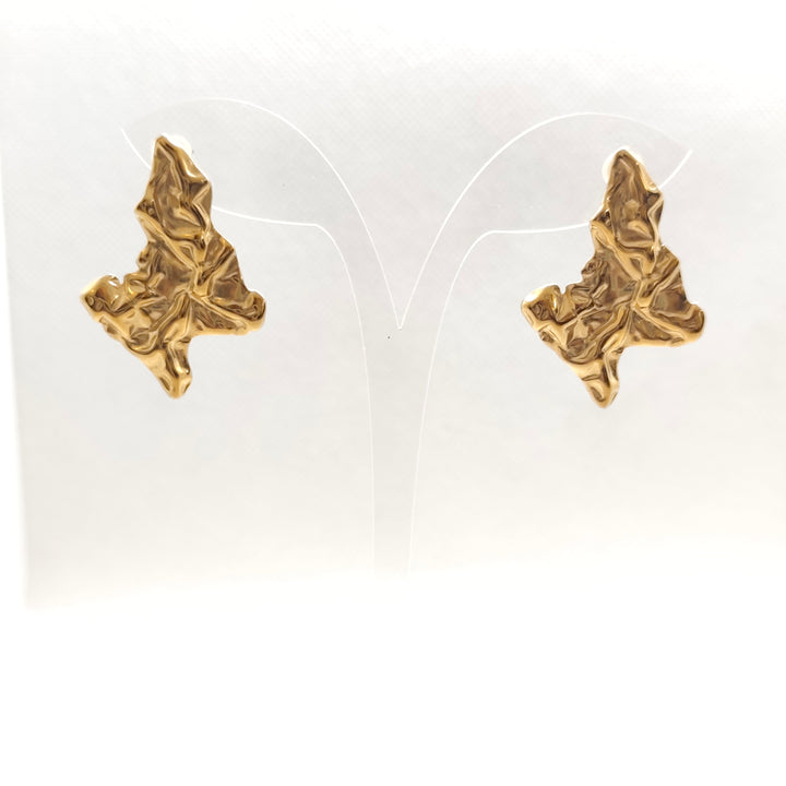 Crinkle Gold Earrings