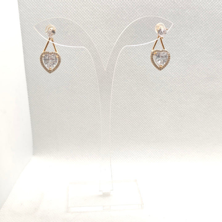 Heart Sparkle Drop Earrings
