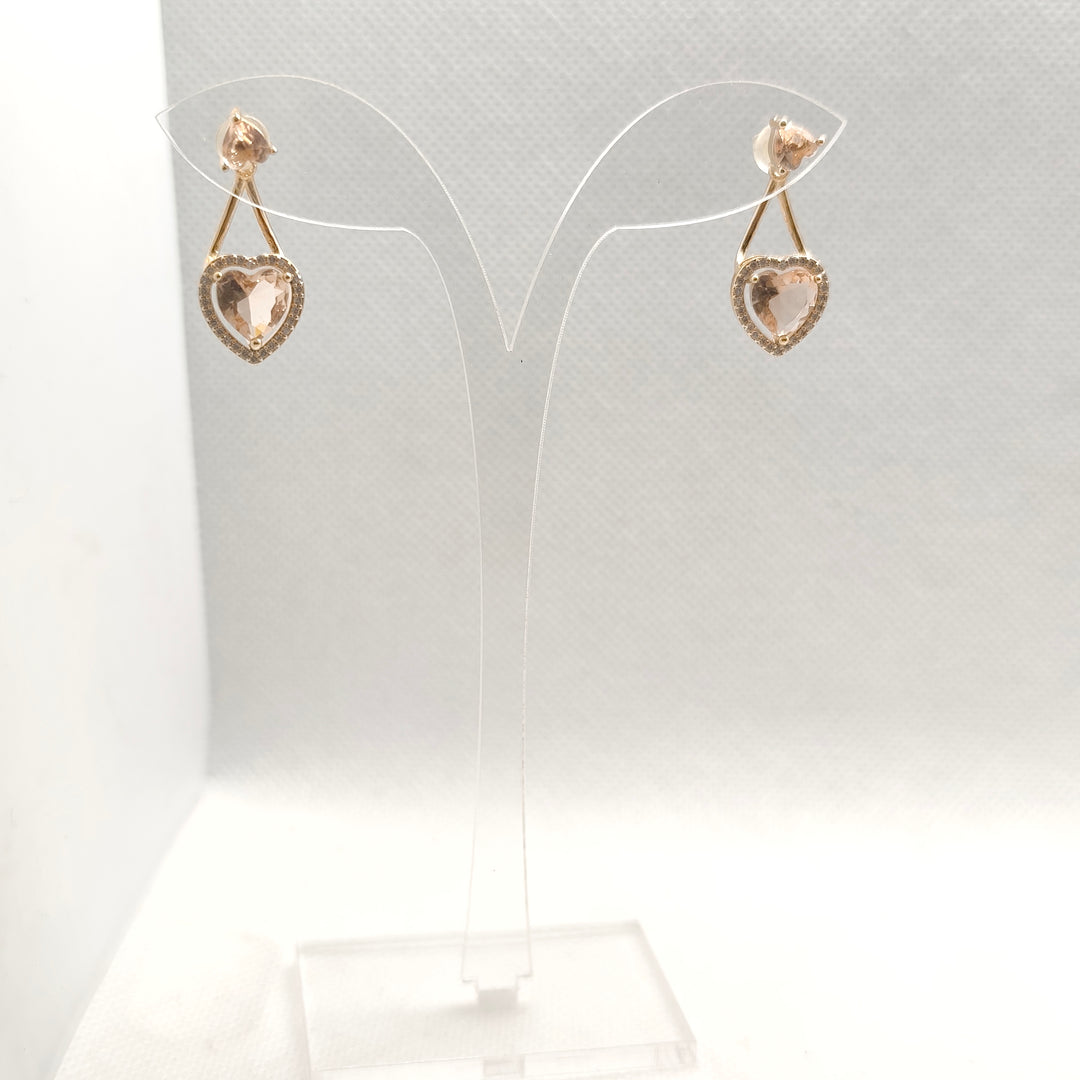 Heart Sparkle Drop Earrings