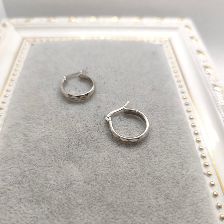 Visetti silver toned small hoops