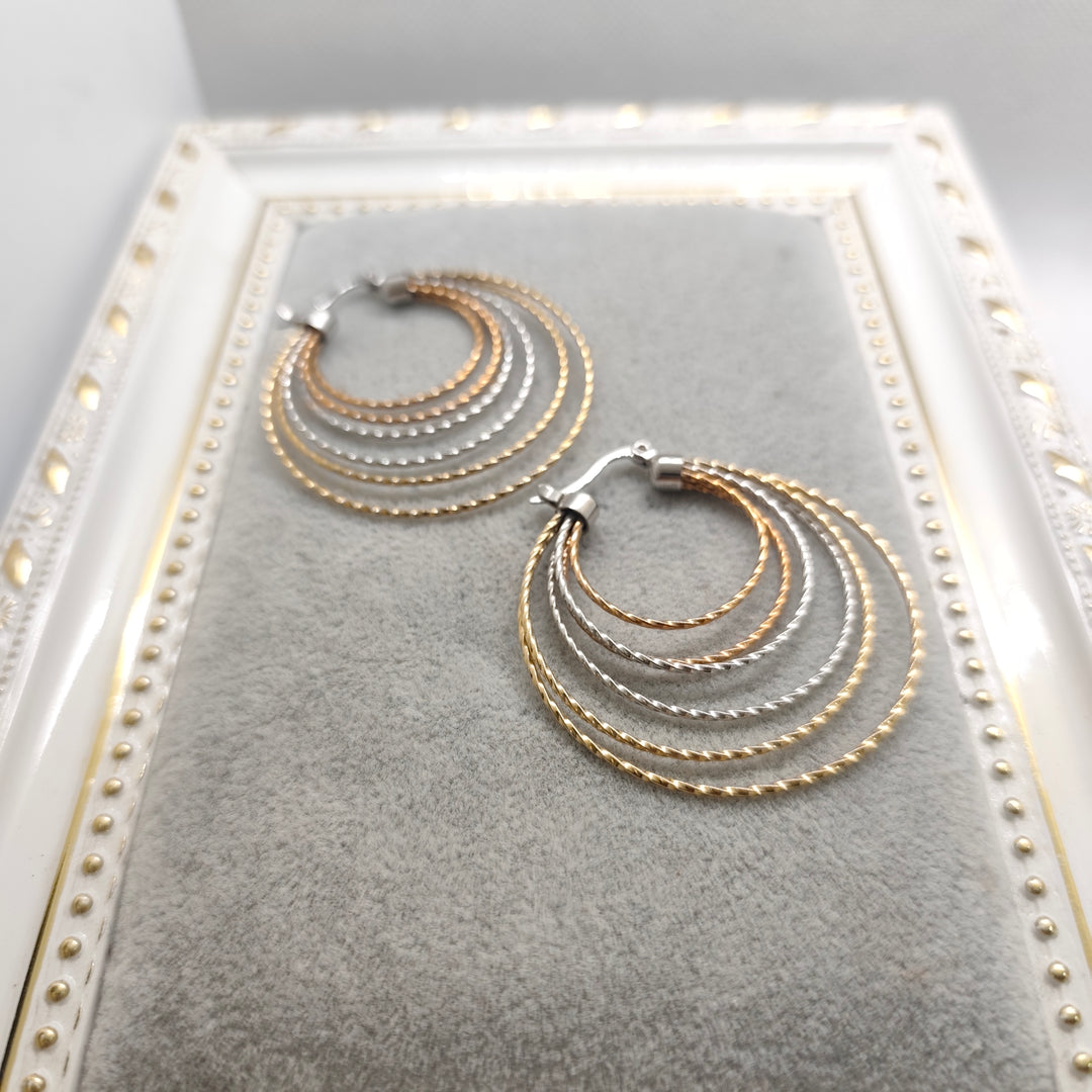 Visetti triple coloured hoop Earrings