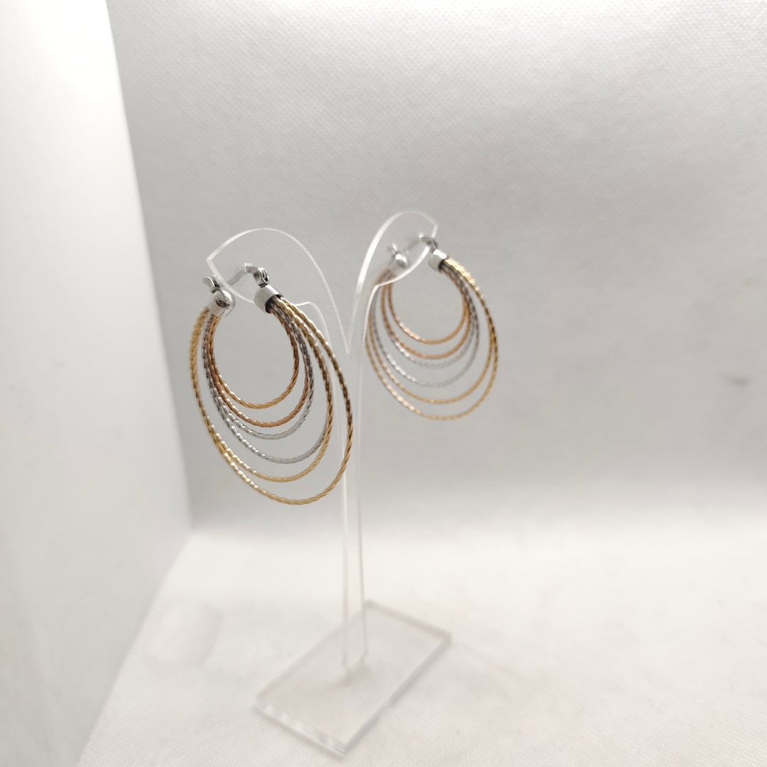 Visetti triple coloured hoop Earrings
