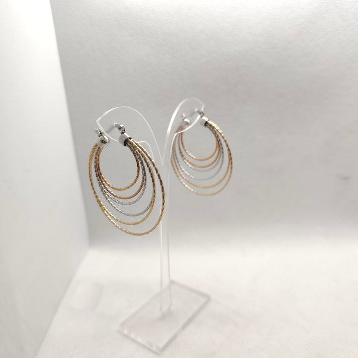 Visetti triple coloured hoop Earrings