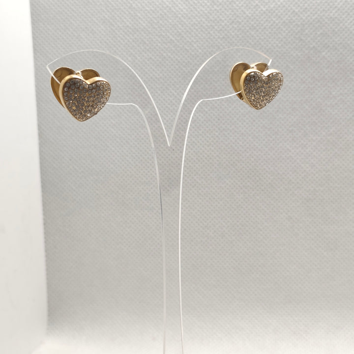 Heart Rhinestone Stud Earrings