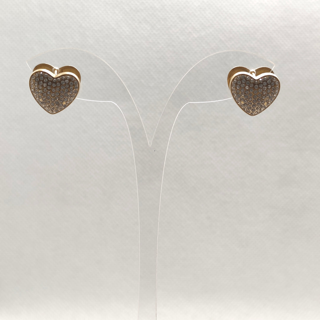 Heart Rhinestone Stud Earrings