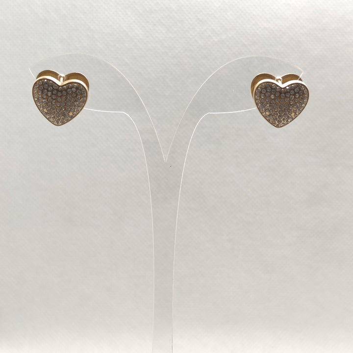 Heart Rhinestone Stud Earrings
