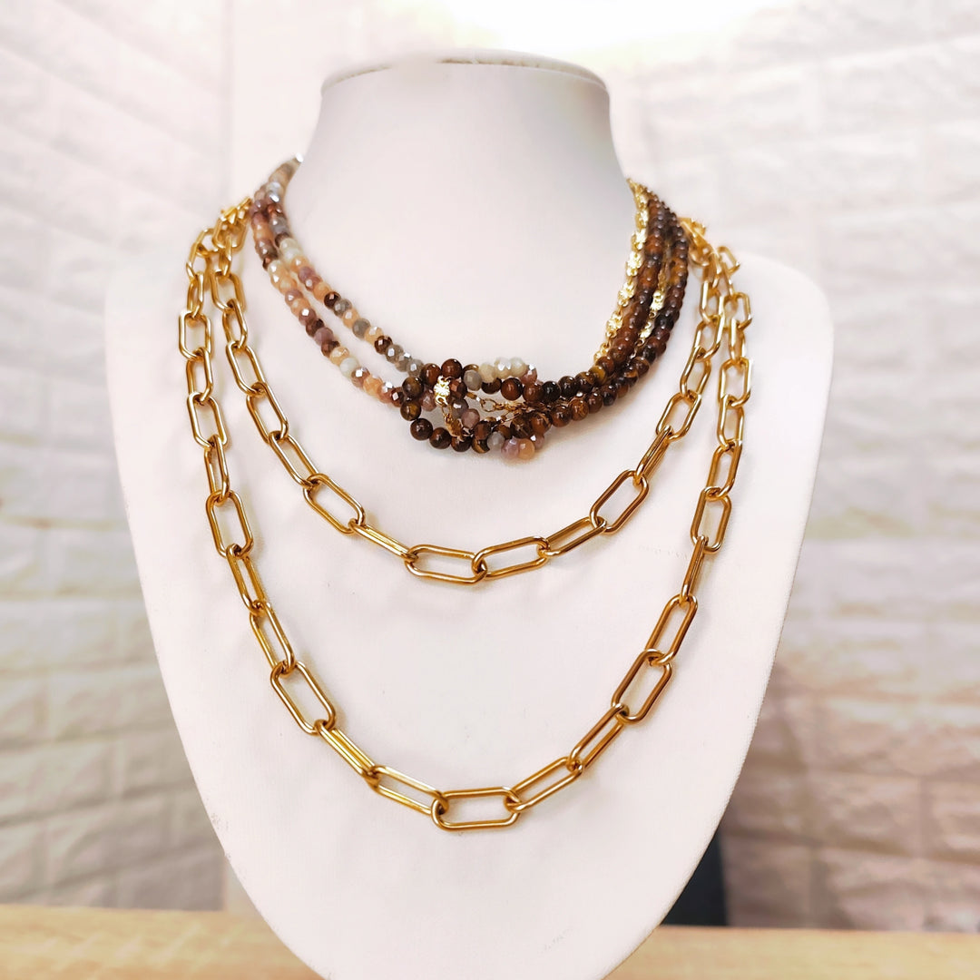 Earthy Elegance Beaded Necklace