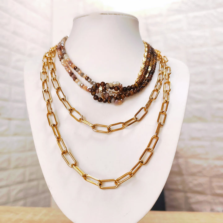 Earthy Elegance Beaded Necklace