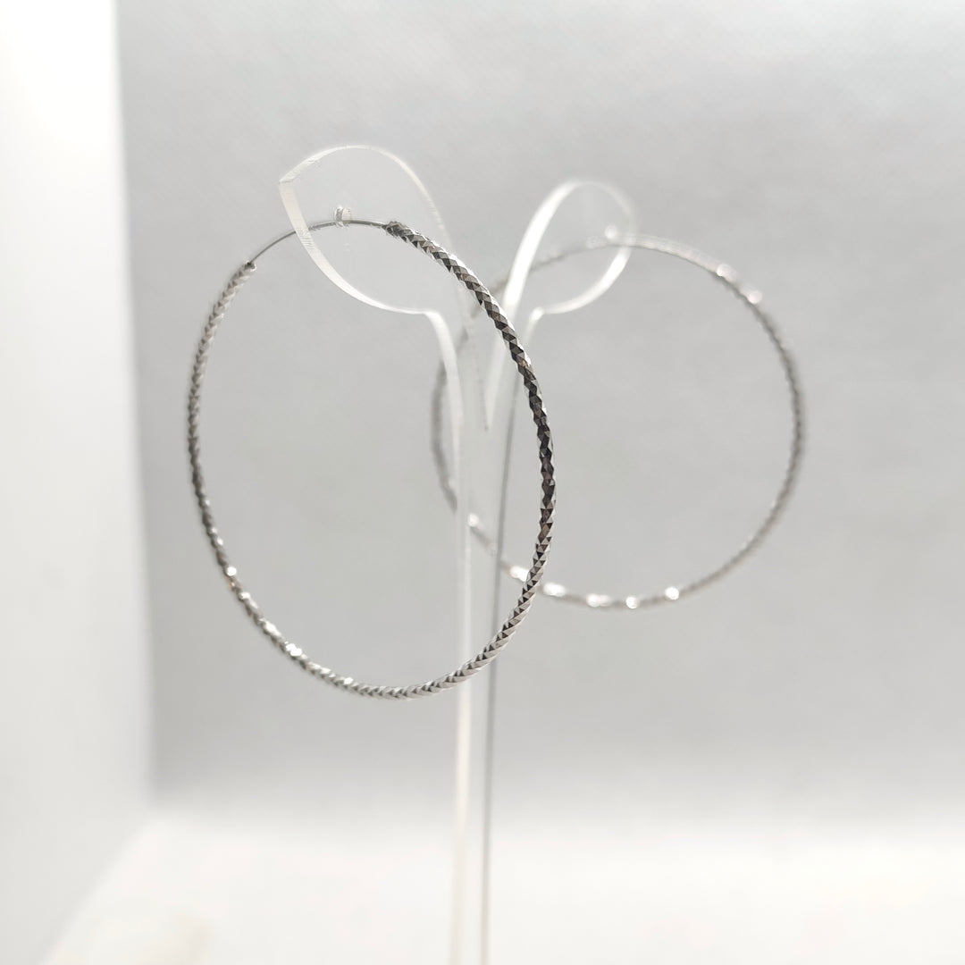 Silver Ripple Hoop Earrings