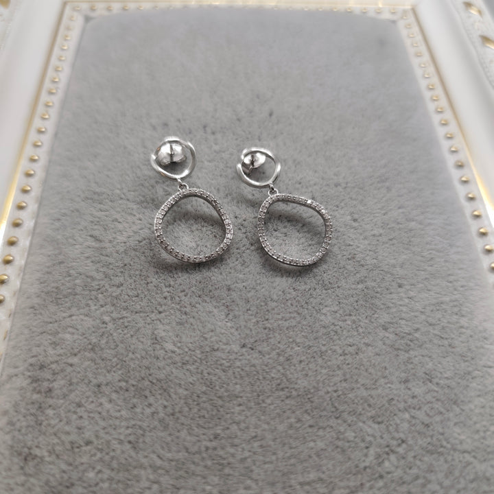 Oval Charm Silver Earrings