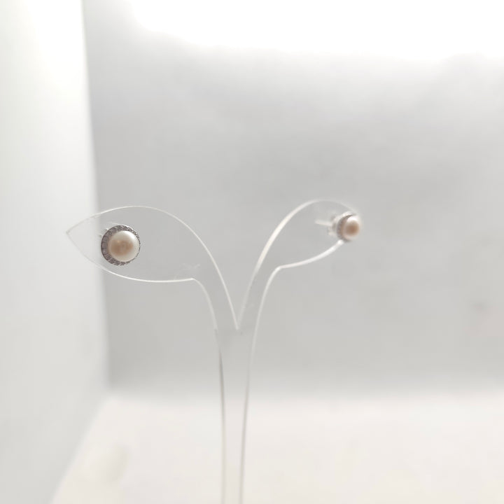 Pearl Halo Stud Earrings