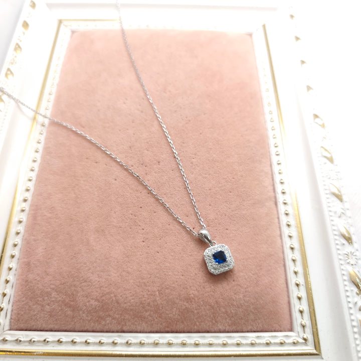 Azure Elegance Silver Necklace