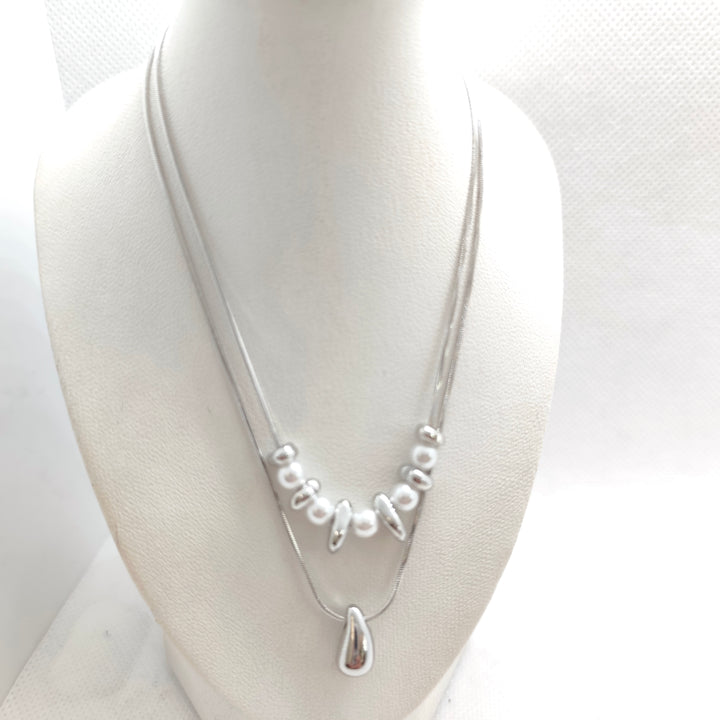 Pearl & Gold Drop Necklace