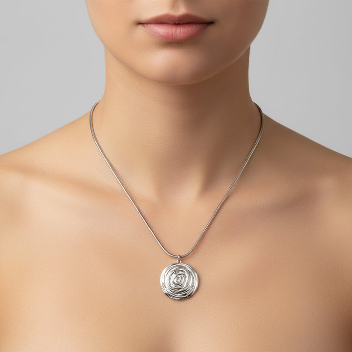 Silver Spiral Pendant Necklace