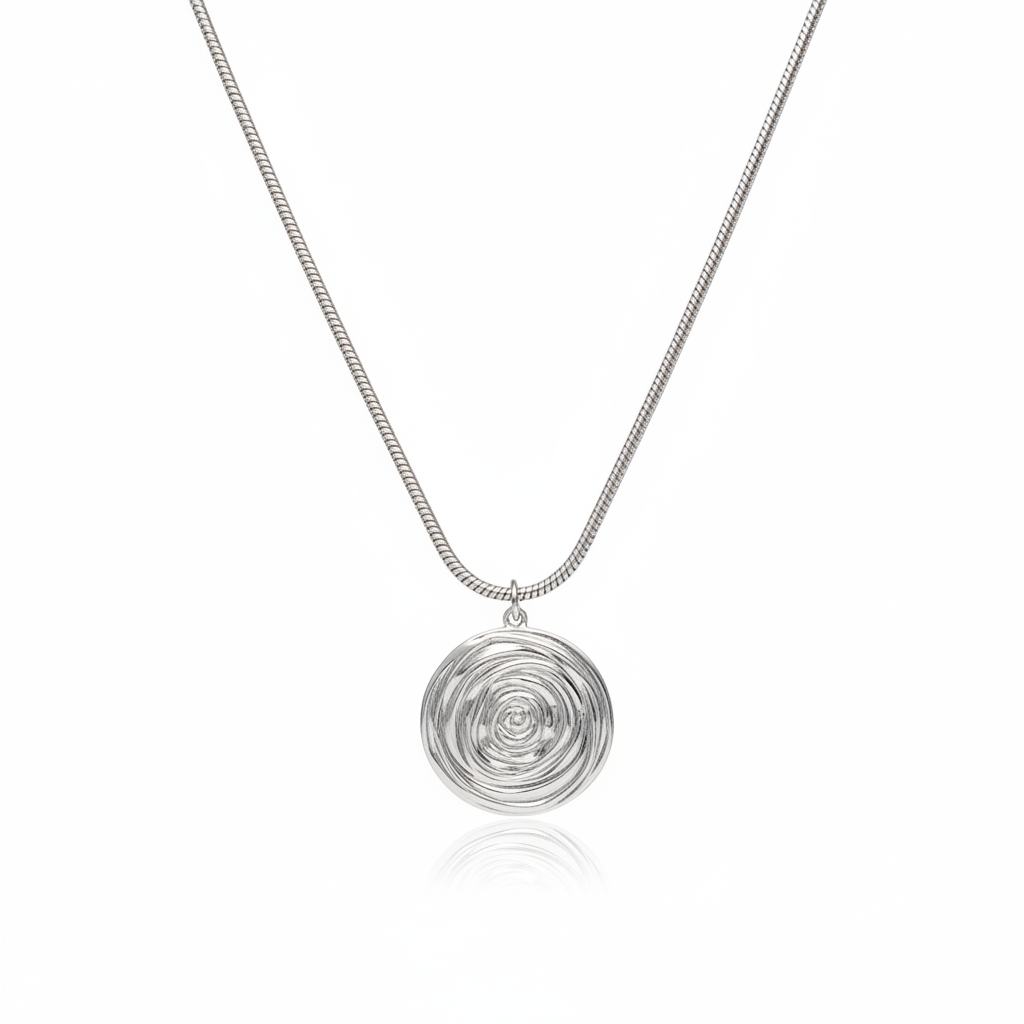 Silver Spiral Pendant Necklace