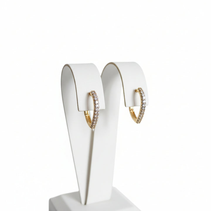 Half Heart-Shaped Rhinestone Earrings