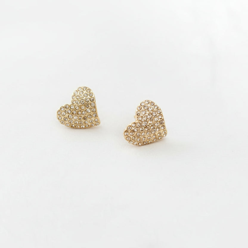 Sparkling Heart-Shaped Rhinestone Earrings