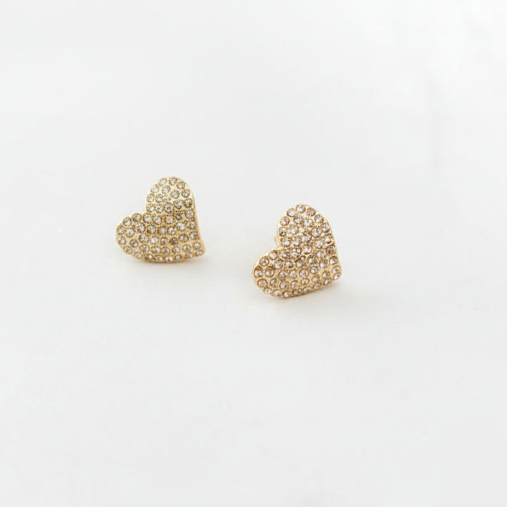 Sparkling Heart-Shaped Rhinestone Earrings
